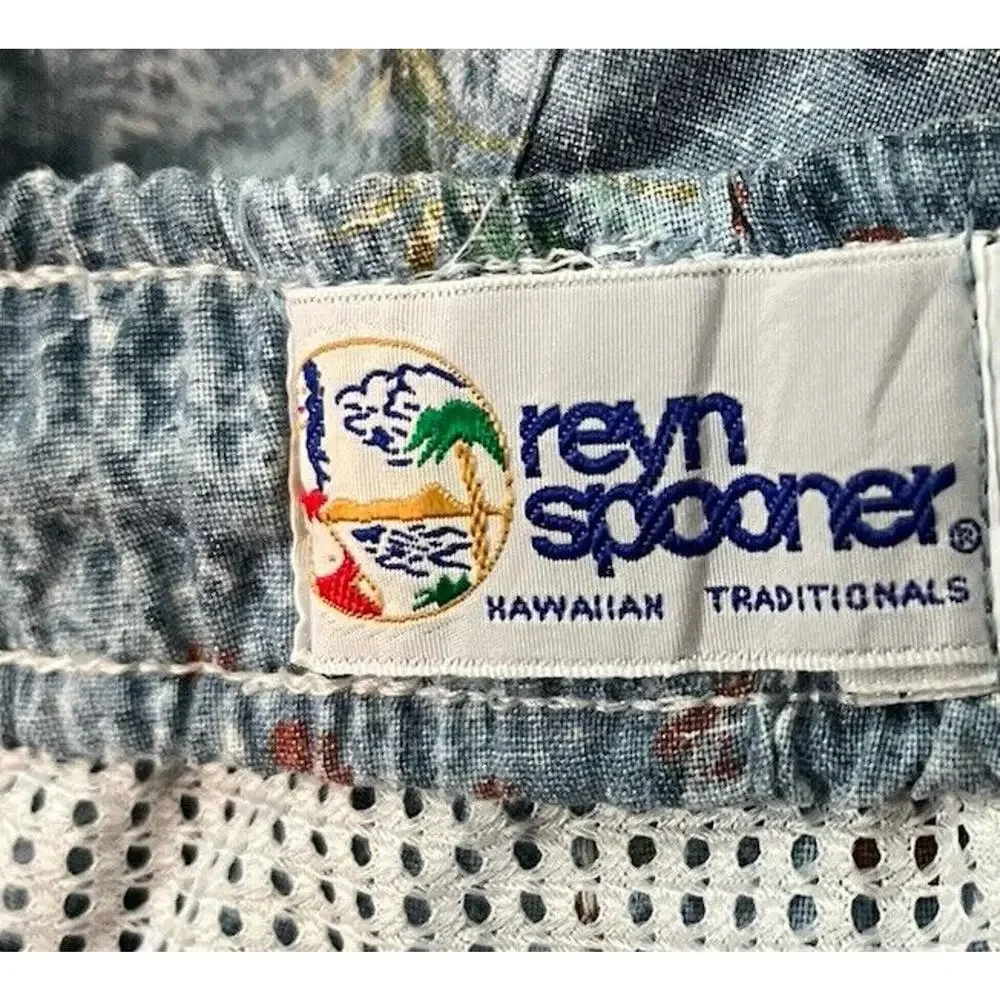Reyn Spooner Multicolor Blue Hawaiian Men's Activewear Swim‎ Shorts Size M